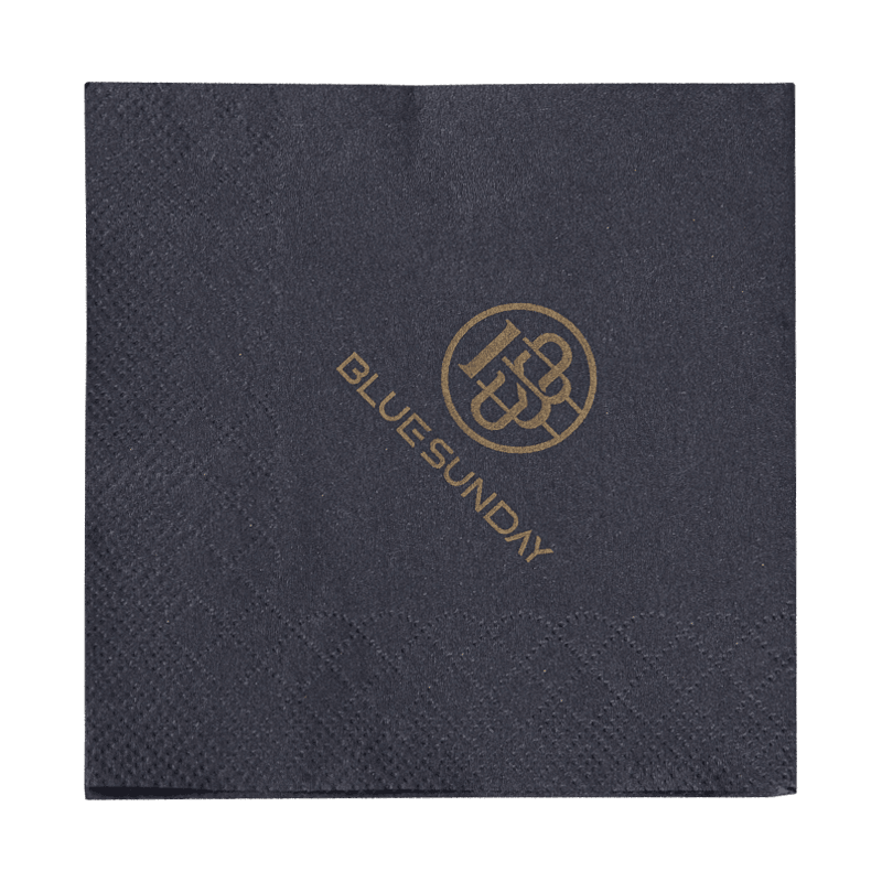 23x23 Black Paper Servietter med gulltrykk SJ4201