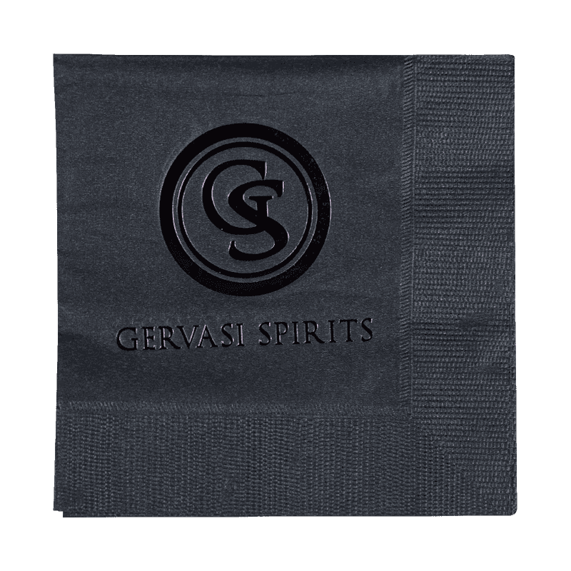 25x25 Svarte servietter av høy kvalitet med varm stempling SJ4302